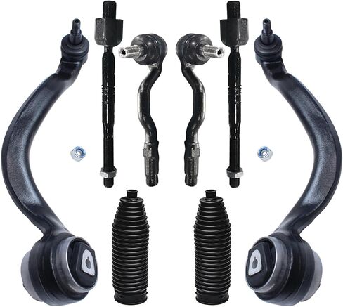 Detroit Axle-8pc مجموعة تعليق الطرف الأمامي لعام 2007-2017 Jeep Patriot Compass ، 2009-2012 Dodge Caliber ، 2 أذرع التحكم السفلية مع مفاصل الكرة 4 قضبان التعادل الداخلية والخارجية 2 قضبان التأثير in Kuwait