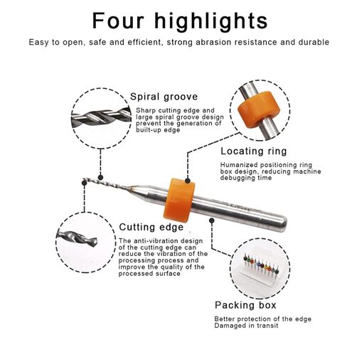 Twist Drill Bits,Metal Bit,PCB Set, 1.6Mm-2.5Mm, Shank Spiral Flute CNC Router for Print Circuit Board Jewelry Engraving, 10Pcs in Kuwait