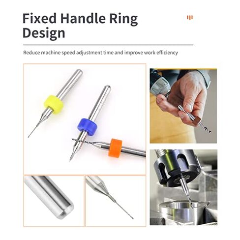 Twist Drill Bits,Metal Bit,PCB Set, 1.6Mm-2.5Mm, Shank Spiral Flute CNC Router for Print Circuit Board Jewelry Engraving, 10Pcs in Kuwait