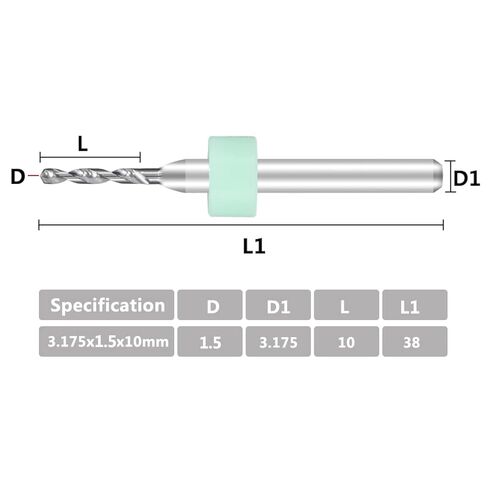 Twist Drill Bits,Metal Bit,1.5mm Import Mini PCB for Print Circuit Board Carbide CNC Drilling Set, Box in Kuwait