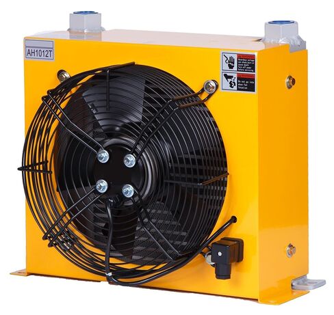 AH1012T-CA Plate Heat Exchanger 100L/min Aluminum Radiator Hydraulic Oil Air Cooler with Fan Efficient Shock Absorption(AC220) in Kuwait