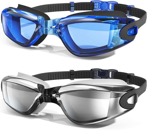 Swim Goggles, 2 Pack Swimming Goggles Anti Fog No Leaking UV Protection for Men Women Adult Youth in Saudi Arabia