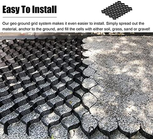 Honeycomb Driveway Stabilizer Grid 4" Thick Ground Grid for Gravel & Soil Paving Solution for Sloped & Flat S (2m X 2m 6.5ft X 6.5ft) in Kuwait
