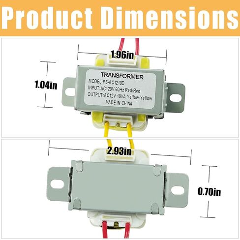 120V to 12V AC Step Down Transformer 10VA Single Phase AC Power Converter for Audio Lighting and General Electronics in Kuwait