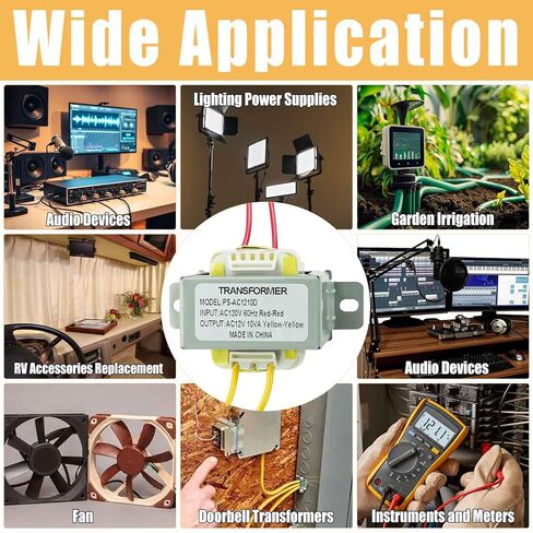 120V to 12V AC Step Down Transformer 10VA Single Phase AC Power Converter for Audio Lighting and General Electronics in Kuwait