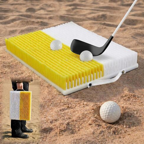 حصيرة تدريب الجولف Shappy Bunker مع مقبض، مدرب مصيدة رمل مزدوج مع محاكاة حفرة ضحلة وعميقة، 15.8 بوصة × 11.8 بوصة، حصيرة تقطيع للممارسة الداخلية والخارجية كهدية تدريب للمبتدئين in Saudi Arabia