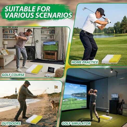 حصيرة تدريب الجولف Shappy Bunker مع مقبض، مدرب مصيدة رمل مزدوج مع محاكاة حفرة ضحلة وعميقة، 15.8 بوصة × 11.8 بوصة، حصيرة تقطيع للممارسة الداخلية والخارجية كهدية تدريب للمبتدئين in Saudi Arabia