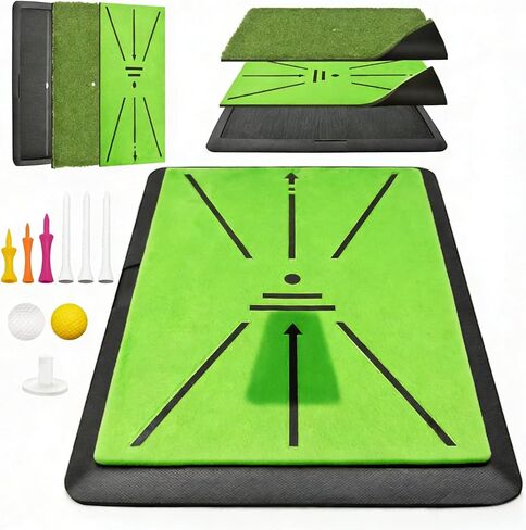 Golf Hitting Mat, with Extra Replaceable Golf Practice Mat for Swing Path Detection Batting Training 16"x12" with Tees, for Driving, Chipping, Indoor/Outdoor in Kuwait