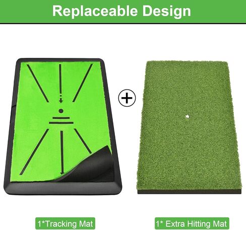 Golf Hitting Mat, with Extra Replaceable Golf Practice Mat for Swing Path Detection Batting Training 16"x12" with Tees, for Driving, Chipping, Indoor/Outdoor in Kuwait