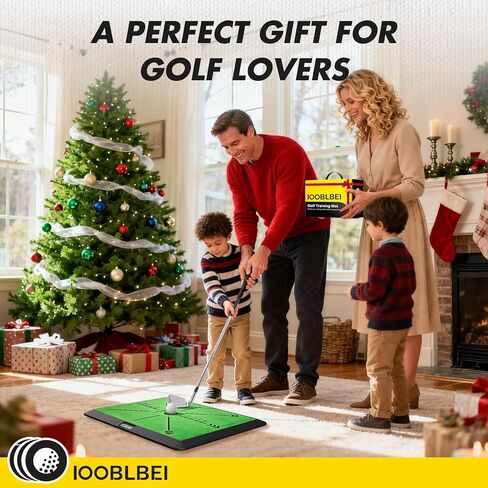 Golf Hitting Mat, 16"x12" Golf Practice Mat with Swing Path Feedback, Artificial Simulated Replaceable Turf Golf Mat for Indoor Outdoor Home Training, Portable Golf Training Mat for Golfer in Kuwait