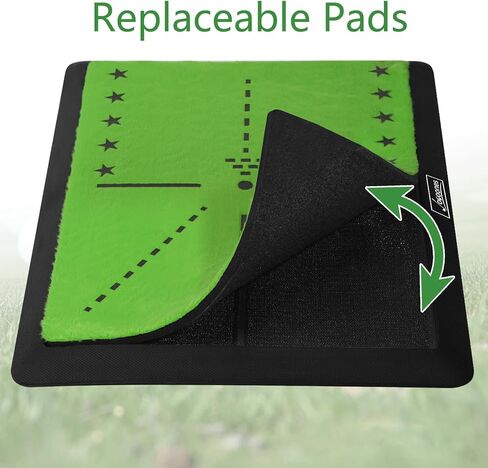 Golf Hitting Mat with Swing Path Feedback – Dual Velvet Replaceable Top, 16x12 in for Indoor/Outdoor Driving, Chipping & Putting Practice – Gift for Golfers in Saudi Arabia