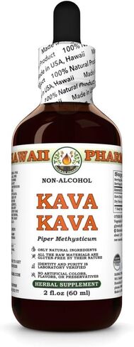 Hawaii Pharm Kava Kava Alcohol-Free Liquid Extract, Kava Kava (Piper Methysticum) Dried Root Glycerite Natural Herbal Supplement 2 oz in Saudi Arabia