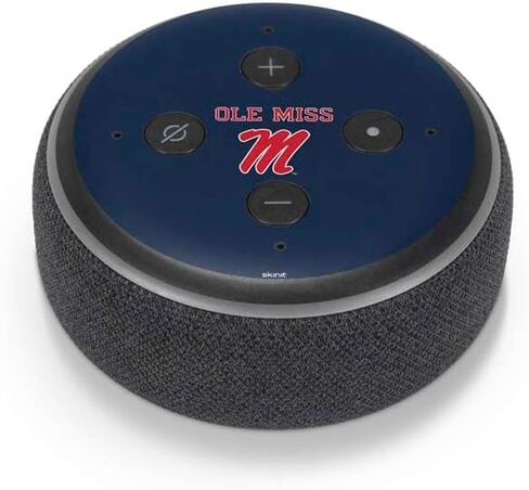 غلاف صوتي من Skinit متوافق مع Amazon Echo Dot 3 - تصميم مرخص رسميًا من جامعة ميسيسيبي Ole Miss Blue in Saudi Arabia