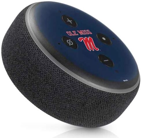 غلاف صوتي من Skinit متوافق مع Amazon Echo Dot 3 - تصميم مرخص رسميًا من جامعة ميسيسيبي Ole Miss Blue in Saudi Arabia