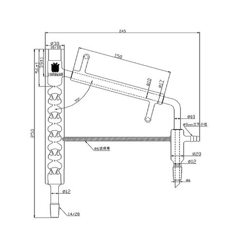 Integrated Micro Distillation Head with interlayer and Hanging Thorns, Distillation Head, JACKETED, D21(D214200) in Saudi Arabia