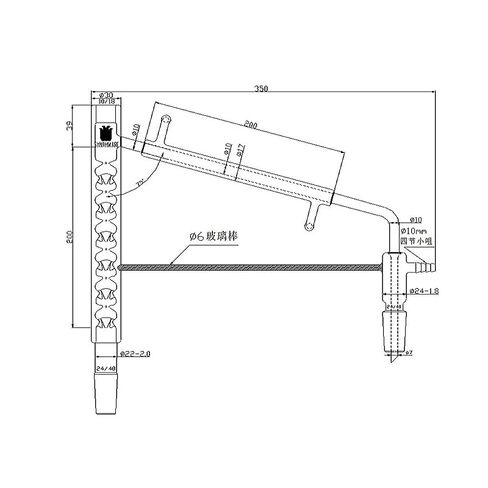Integrated Micro Distillation Head with interlayer and Hanging Thorns, Distillation Head, JACKETED, D21(D214200) in Saudi Arabia