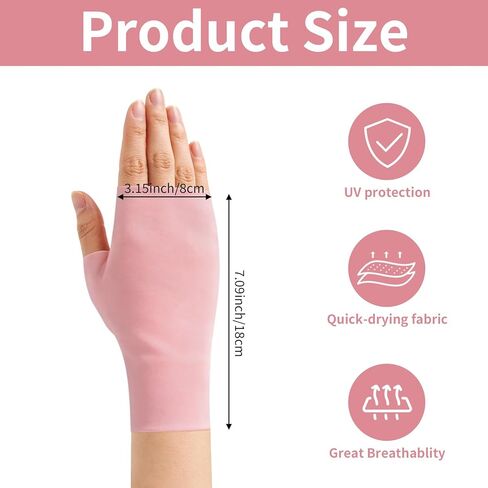 8 Pairs Sun Protection Fingerless Gloves for Women Breathable UV Block Gloves Sunblock Gloves Women for Summer Driving Cycling Outdoor Sports Activities Gel Manicure in Saudi Arabia