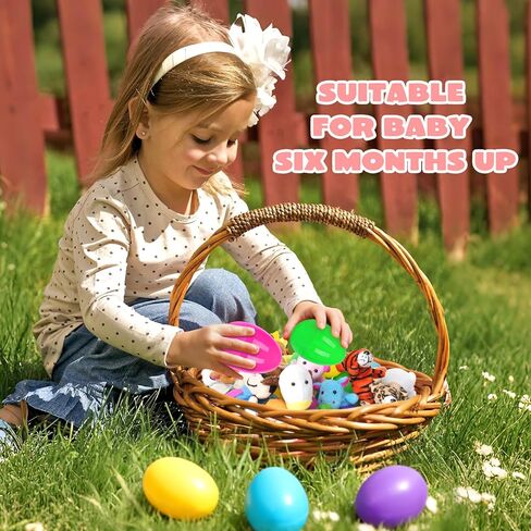 72 PCS البلاستيك المطبوعة بيض عيد الفصح الساطع 2.36 "طويل الصيد في عيد الفصح ، وملء الأطعمة وصالح الحفلات ، وسلة السلة in Kuwait