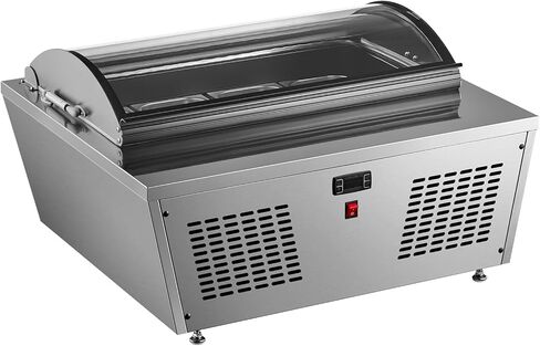 Malphi 33 in. 4-Pan Countertop Ice Cream Display Freezer with Curved Glass Top, ETL Listed in Kuwait