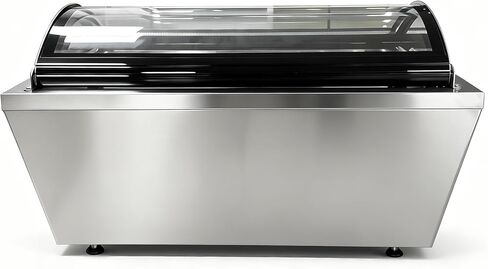 Malphi 33 in. 4-Pan Countertop Ice Cream Display Freezer with Curved Glass Top, ETL Listed in Kuwait