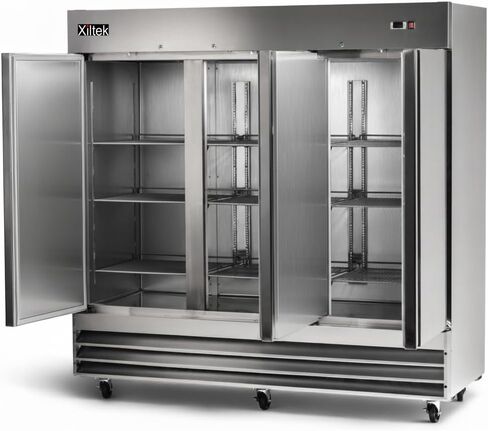 Xiltek 81" Commercial Three Door Freezer, All Stainless Steel, 72 cu.ft Reach-in Freezer for Restaurant, Bar, Shop, Food in Kuwait