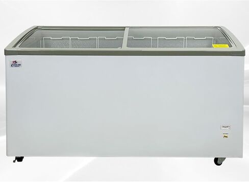 Chest Freezer Glass Door sliding Commercial Ice Cream Freezer 60" White Stand Alone Curve Display Top w Storage Baskets 17 Cu.FT sd551s in Kuwait