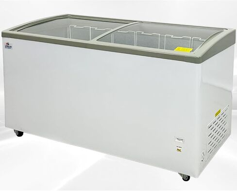 Chest Freezer Glass Door sliding Commercial Ice Cream Freezer 60" White Stand Alone Curve Display Top w Storage Baskets 17 Cu.FT sd551s in Kuwait