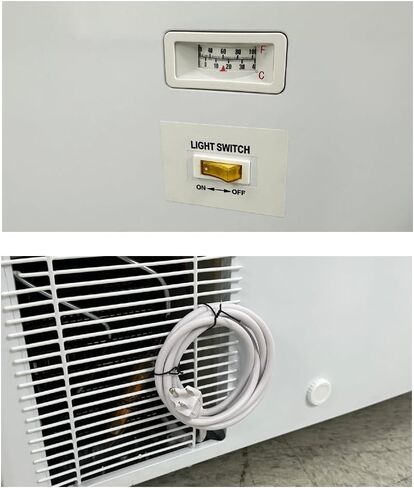 Chest Freezer Glass Door sliding Commercial Ice Cream Freezer 60" White Stand Alone Curve Display Top w Storage Baskets 17 Cu.FT sd551s in Kuwait