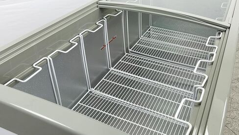 Chest Freezer Glass Door sliding Commercial Ice Cream Freezer 60" White Stand Alone Curve Display Top w Storage Baskets 17 Cu.FT sd551s in Kuwait