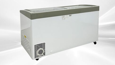 Chest Freezer Glass Door sliding Commercial Ice Cream Freezer 60" White Stand Alone Curve Display Top w Storage Baskets 17 Cu.FT sd551s in Kuwait