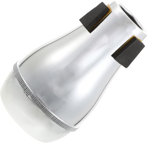 Generic كاتم صوت محمول من Abs Trombone كتم صوت شبه مغلق لممارسة Tenor وAlto Trombone، ملحق آلة موسيقية سهل التركيب باللون الفضي in Saudi Arabia