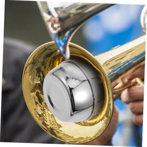 Generic كاتم صوت محمول من Abs Trombone كتم صوت شبه مغلق لممارسة Tenor وAlto Trombone، ملحق آلة موسيقية سهل التركيب باللون الفضي in Saudi Arabia