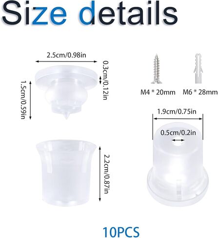 Acrylic Advertising Nails, 10PCS Clip-in Acrylic Standoffs for Art Framing Grade Acrylic Floating Frames, 25 * 25mm in Saudi Arabia