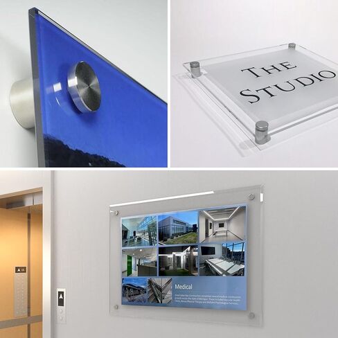 70 Pcs 1/2 x 1 Inch Sign Standoff Screws, Wall Stainless Steel Standoff Mounts Hardware Advertising, Glass Mounting Nail for Hanging Acrylic Picture Frame (Silver) in Saudi Arabia