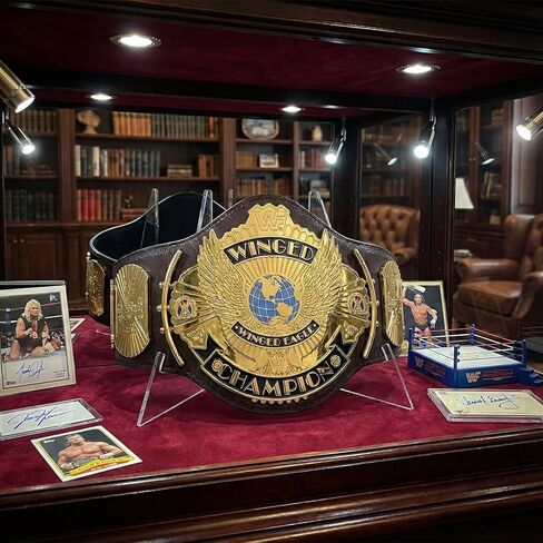 حامل عرض حزام البطولة، حامل أكريليك ممتاز 5 مم لأحزمة المصارعة والبطولة، متوافق مع العناوين المقلدة، عرض سطح الطاولة الشفاف الكريستالي in Kuwait