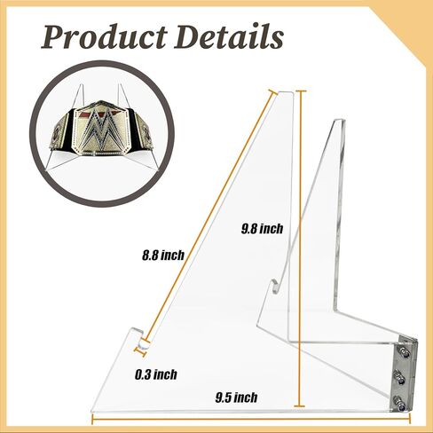 حامل عرض حزام البطولة، حامل أكريليك ممتاز 5 مم لأحزمة المصارعة والبطولة، متوافق مع العناوين المقلدة، عرض سطح الطاولة الشفاف الكريستالي in Kuwait