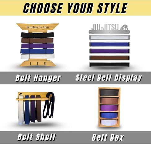 عرض حزام جيو جيتسو من الفولاذ المقاوم للصدأ للقطط | حامل حزام BJJ لـ 5 أحزمة | من الحزام الأبيض إلى الحزام الأسود | حقيبة حامل حزام فنون الدفاع عن النفس | هدايا لممارسي الجوجيتسو البرازيليين | OSS in Kuwait