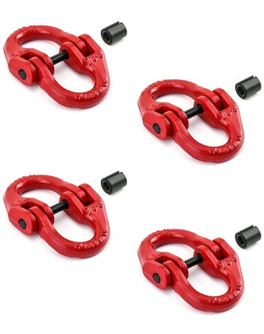 QWORK G80 Alloy Steel Hammerlock Coupling Link Connecting Link, 5/16", 4 Pack, Red, 4400 lbs Load Limit in Saudi Arabia