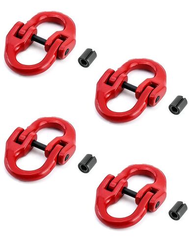 QWORK G80 Alloy Steel Hammerlock Coupling Link Connecting Link, 5/16", 4 Pack, Red, 4400 lbs Load Limit in Saudi Arabia