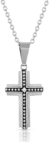 Montana Silversmiths Christian Faith Cross Men's Necklace (Inner Light Turquoise Cross Necklace) in Saudi Arabia