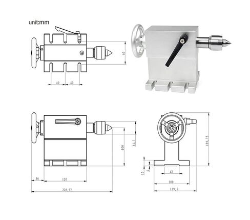50:1 100:1 CNC 4th Fourth Axis Rotary Axis Gapless Harmonic Reducer Gearbox K11-130mm Dividing Head in Saudi Arabia