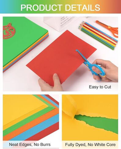 Cardstock 8.5x11 Inch Colored Paper, 5 Colors 120 Sheets Card Stock, Cardstock Paper for Scrapbooking, DIY Crafts, Assorted Cards Making (92LB Cover/250GSM) in Kuwait