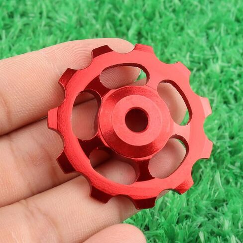 2Pcs 11T Aluminum Sealed Bearing Jockey Wheel Rear Derailleur Pulley for Bike Rear Derailleur Red in Saudi Arabia