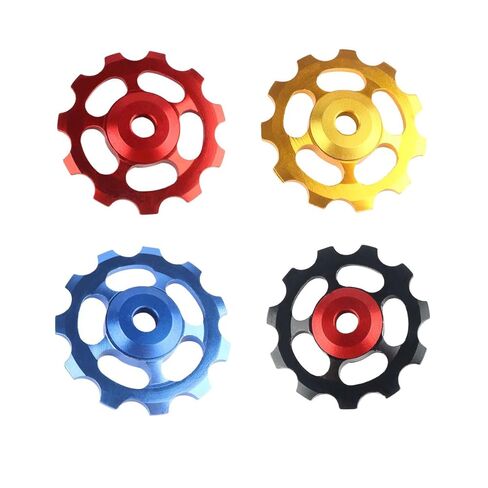 2Pcs 11T Aluminum Sealed Bearing Jockey Wheel Rear Derailleur Pulley for Bike Rear Derailleur Red in Saudi Arabia