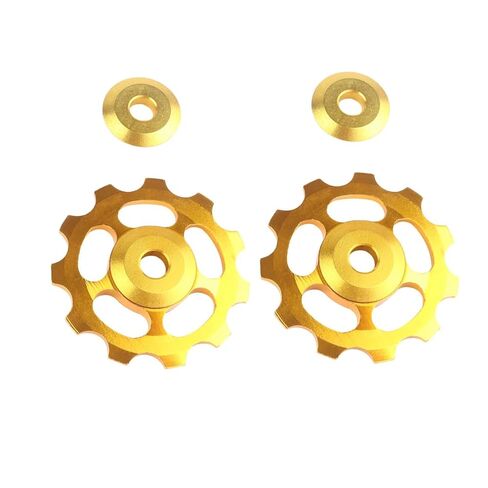 2Pcs 11T Aluminum Sealed Bearing Jockey Wheel Rear Derailleur Pulley for Bike Rear Derailleur Red in Saudi Arabia