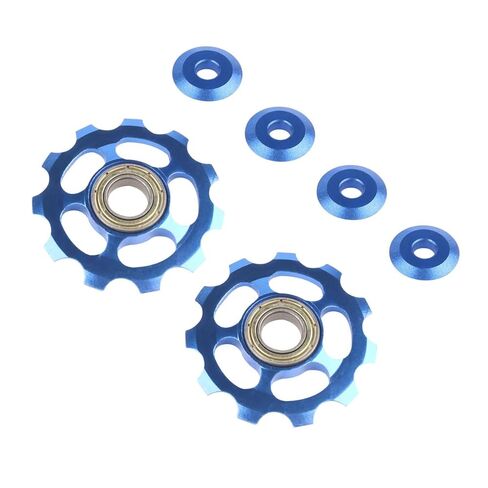 2Pcs 11T Aluminum Sealed Bearing Jockey Wheel Rear Derailleur Pulley for Bike Rear Derailleur Red in Saudi Arabia
