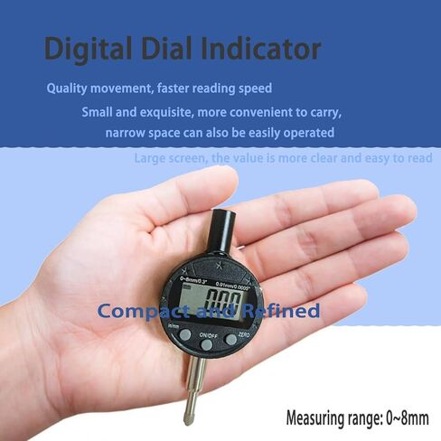 Electronic Digital Dial Indicator Digital Probe Indicator Dial Test Gauge High Resolution: 0.0005 inch/0.01mm Tool for Lathe Shop Woodworking（zg） in Kuwait