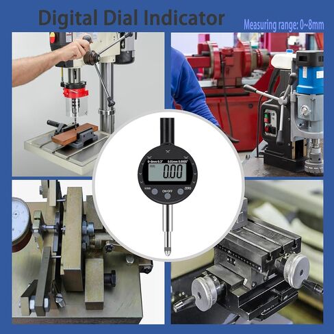 Electronic Digital Dial Indicator Digital Probe Indicator Dial Test Gauge High Resolution: 0.0005 inch/0.01mm Tool for Lathe Shop Woodworking（zg） in Kuwait