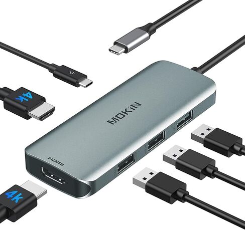 USB C Station Station Monitor Dual Monitor ، Dual HDMI Adapter 12 in 1 Triple Display USB C Hub مع VGA ، Gigabit Ethernet ، 100W PD ، 4 منافذ USB ، SD/TF in Kuwait