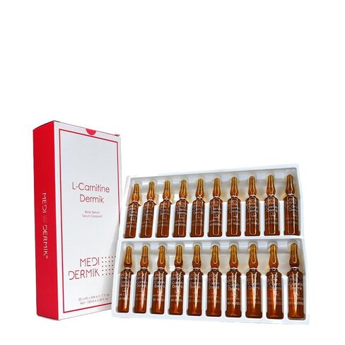 L-Carnitine Dermik 20 أمبولات × 5 مل (3.38 أونصة سائلة) تركيبة مستهدفة مصممة لدعم التمثيل الغذائي للدهون وتحسين مظهر الجلد في المناطق المعرضة للسيلوليت وفقدان التماسك. in Saudi Arabia